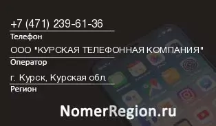 Кто звонил с 4712396136 - регион и оператор
